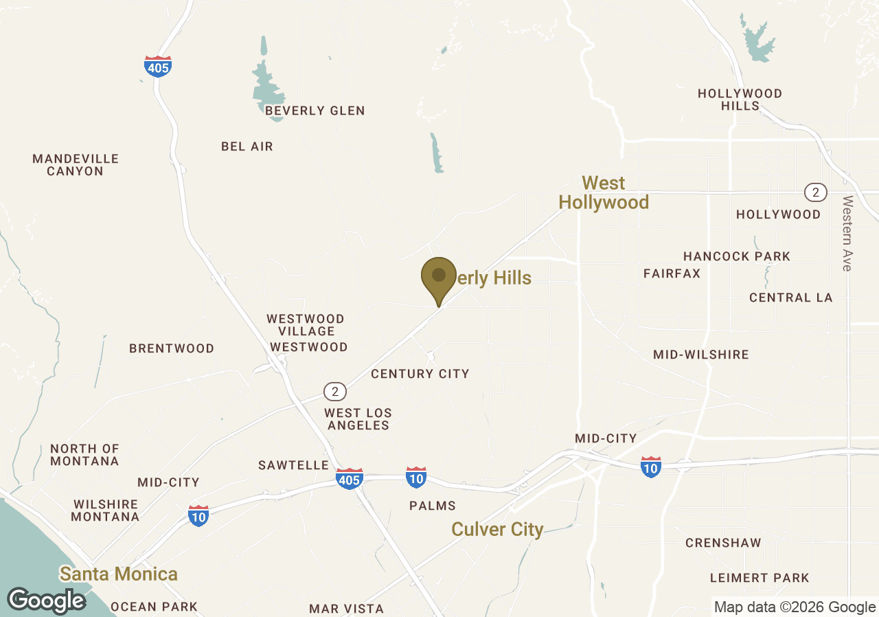 Map of Waldorf Astoria Beverly Hills