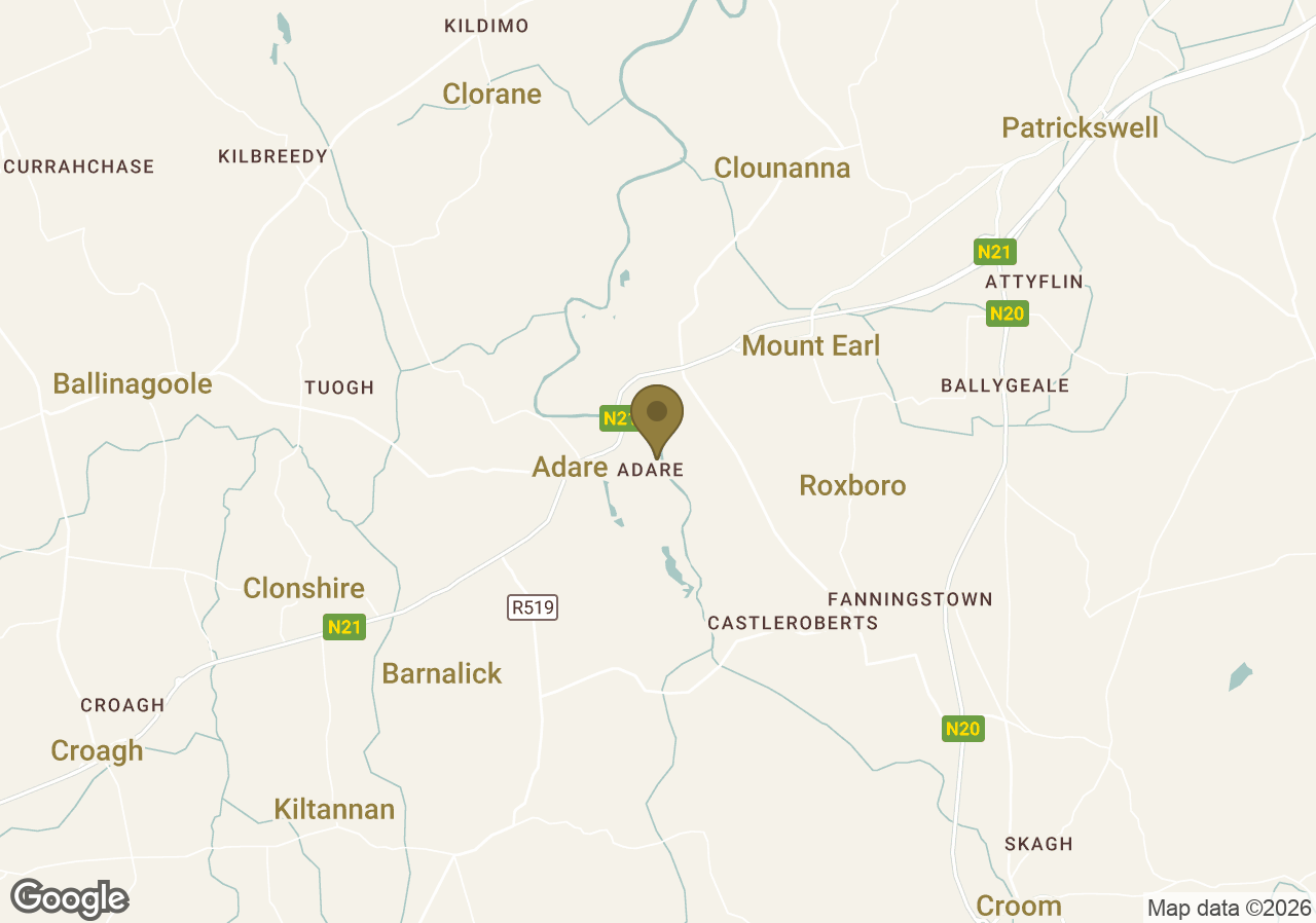 Map of Adare Manor
