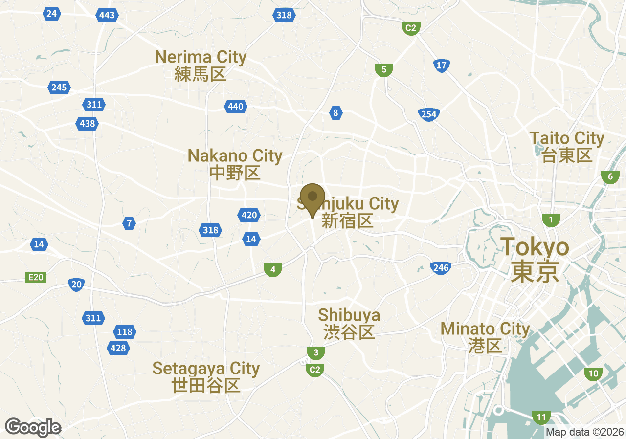 Map of Park Hyatt Tokyo