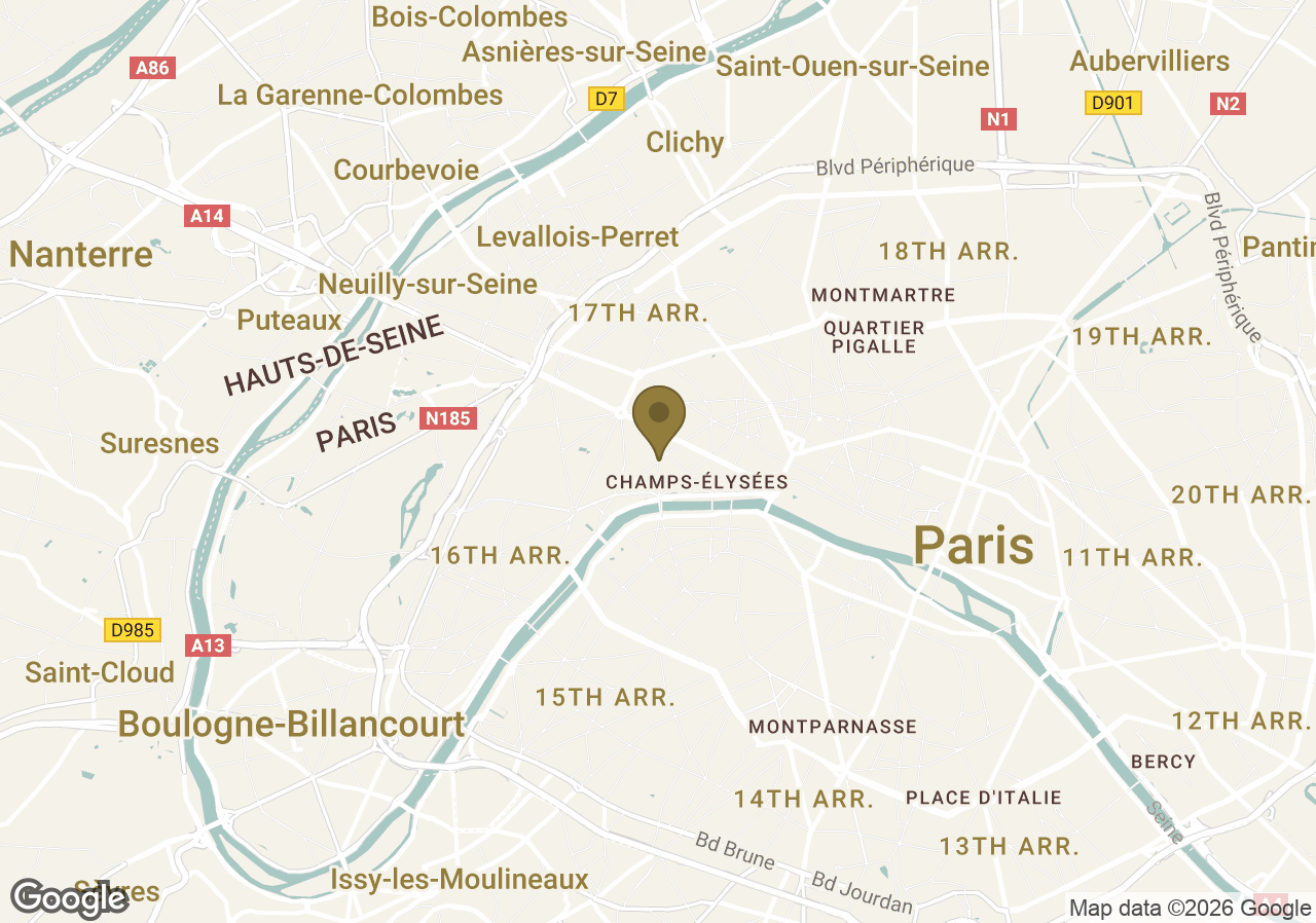 Map of Bulgari Hotel Paris