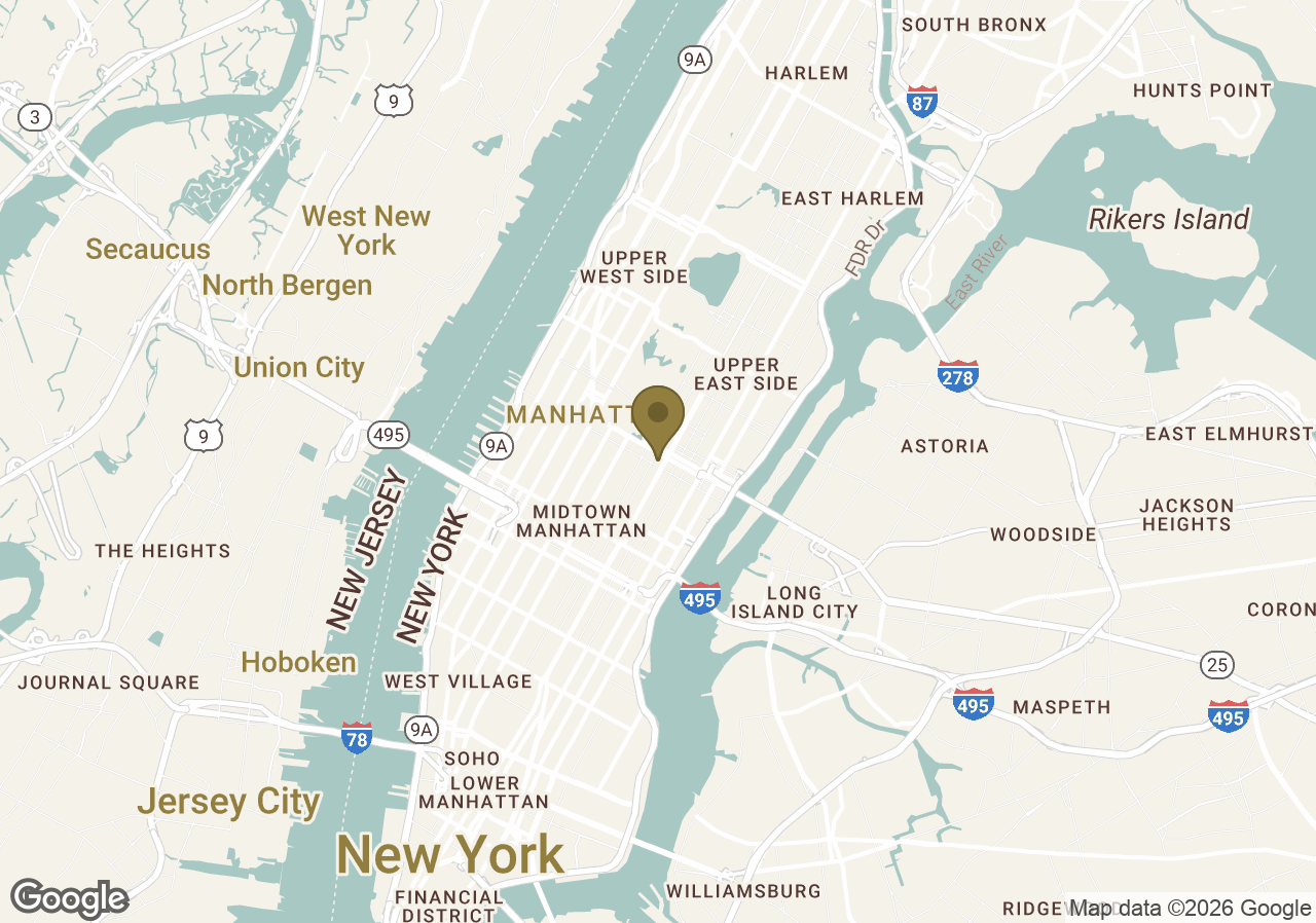 Map of Four Seasons Hotel New York