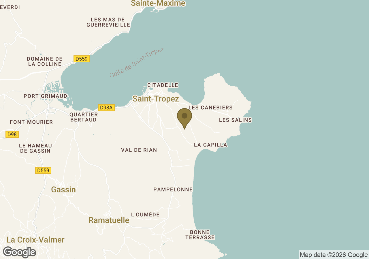 Map of Les Airelles Saint-Tropez, Château de la Messardière