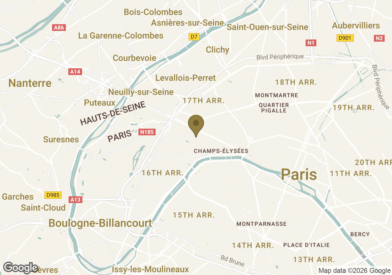 Map of The Peninsula Paris